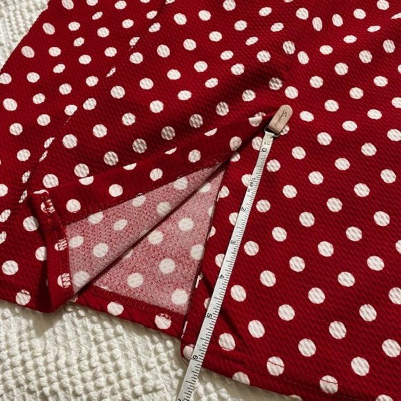 Red and White Polka Dot Wiggle Dress - Picture 6 of 10